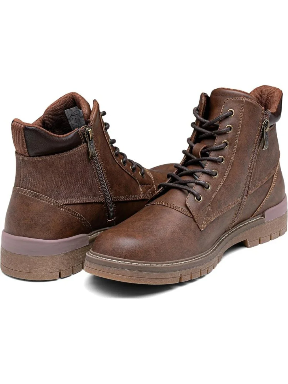 Stylish Men's Chukka Boots with Lace-Up & Side Zipper, Ankle Support Footwear